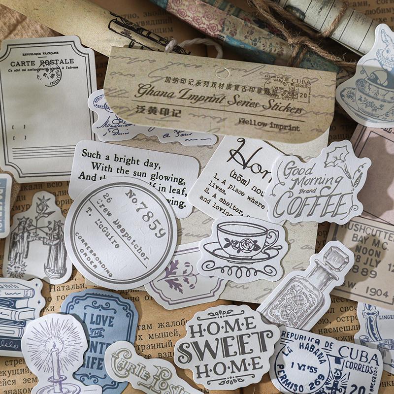 25pcs Ghana imprint series retro seal decoration stickers DIY handmade materials scrapbook background decoration stickers