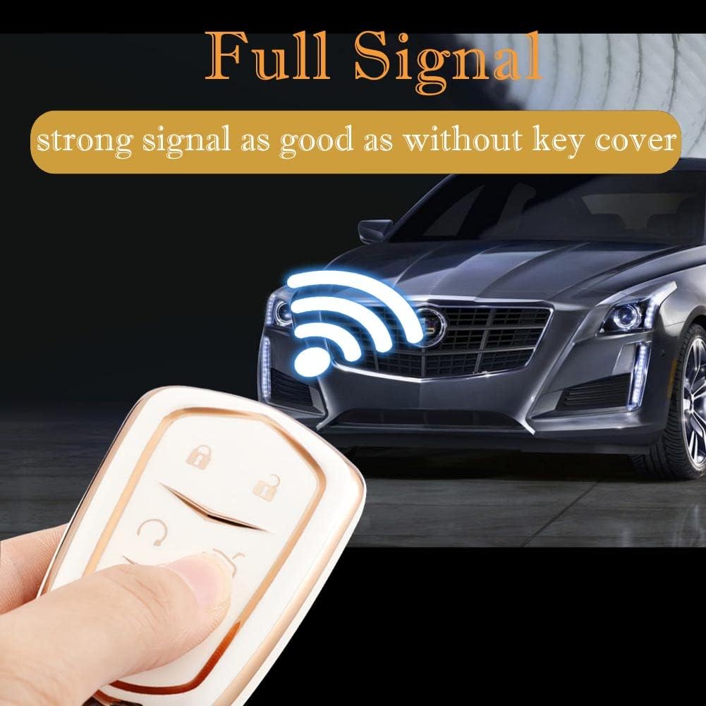Чехол для ключа Cadillac Escalade Key Fob Cover, чехол для ключа Cadillac ATS CTS CT6 STS SRX XT5 Key Fob Case Premium Soft TPU Full Protection Smart Key Holder
