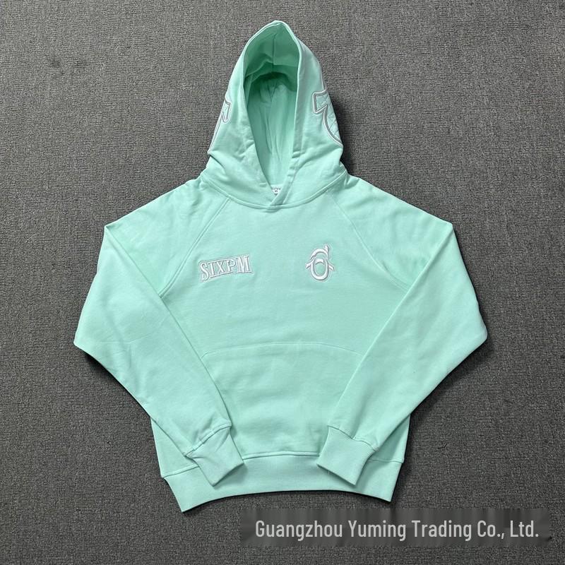 Модный унисекс комплект: худи и штаны 2025 года с вышивкой 6PM на груди