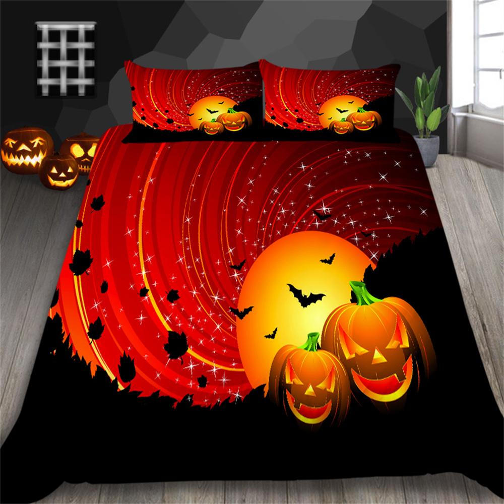 Комплект пододеяльников для Хэллоуина, домашнее постельное белье с 3D принтом для детей и взрослых с наволочкой, постельное белье королевского размера, мягкий комплект постельного белья