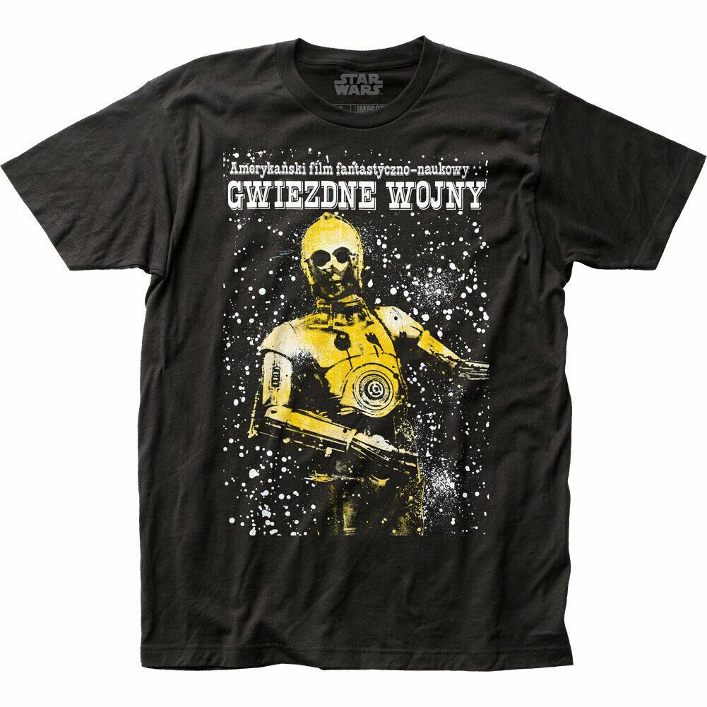 Star Wars Polish Poster T Shirt Licensed Sci-Fi Movie Retro Classic Tee Black