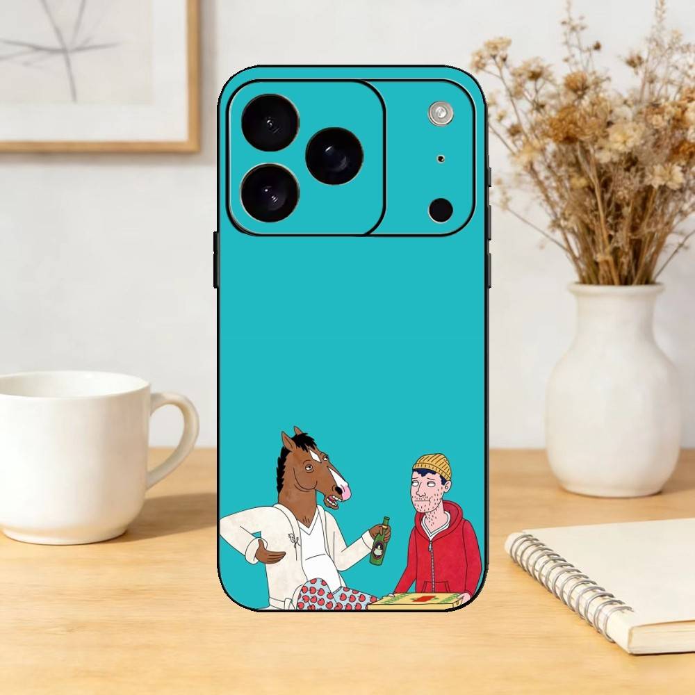 Чехол для телефона BoJack Horseman для iPhone 17,16,15,14,13,12,11 Plus,Pro Max,SE4 Мягкий силиконовый черный чехол