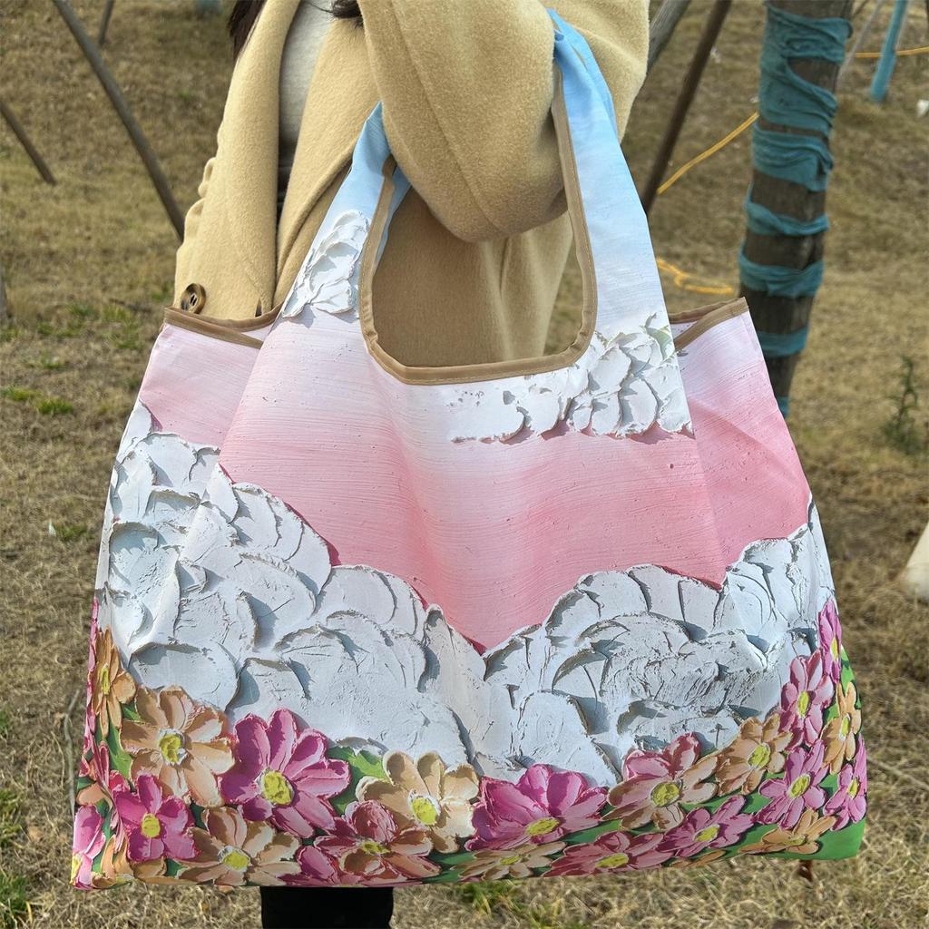 Eco-Friendly Foldable Large Capacity Shoulder Shopping Bag for Women