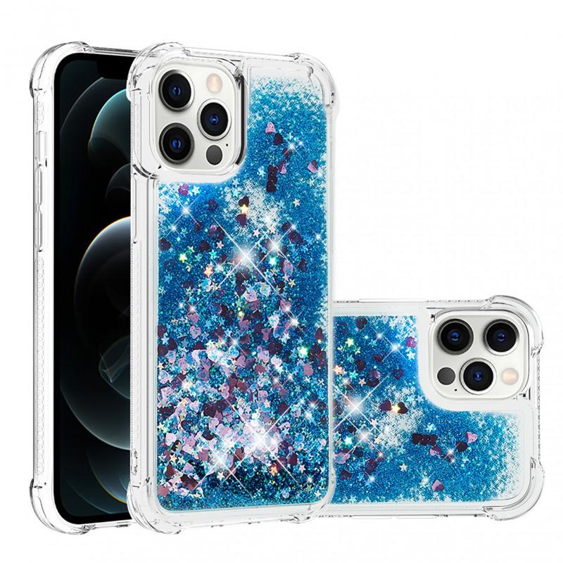 Liquid Glitter Star Sand Phone Case IPhone 13 Pro Max Shockproof Silicone Back Cover With Heart Motifs