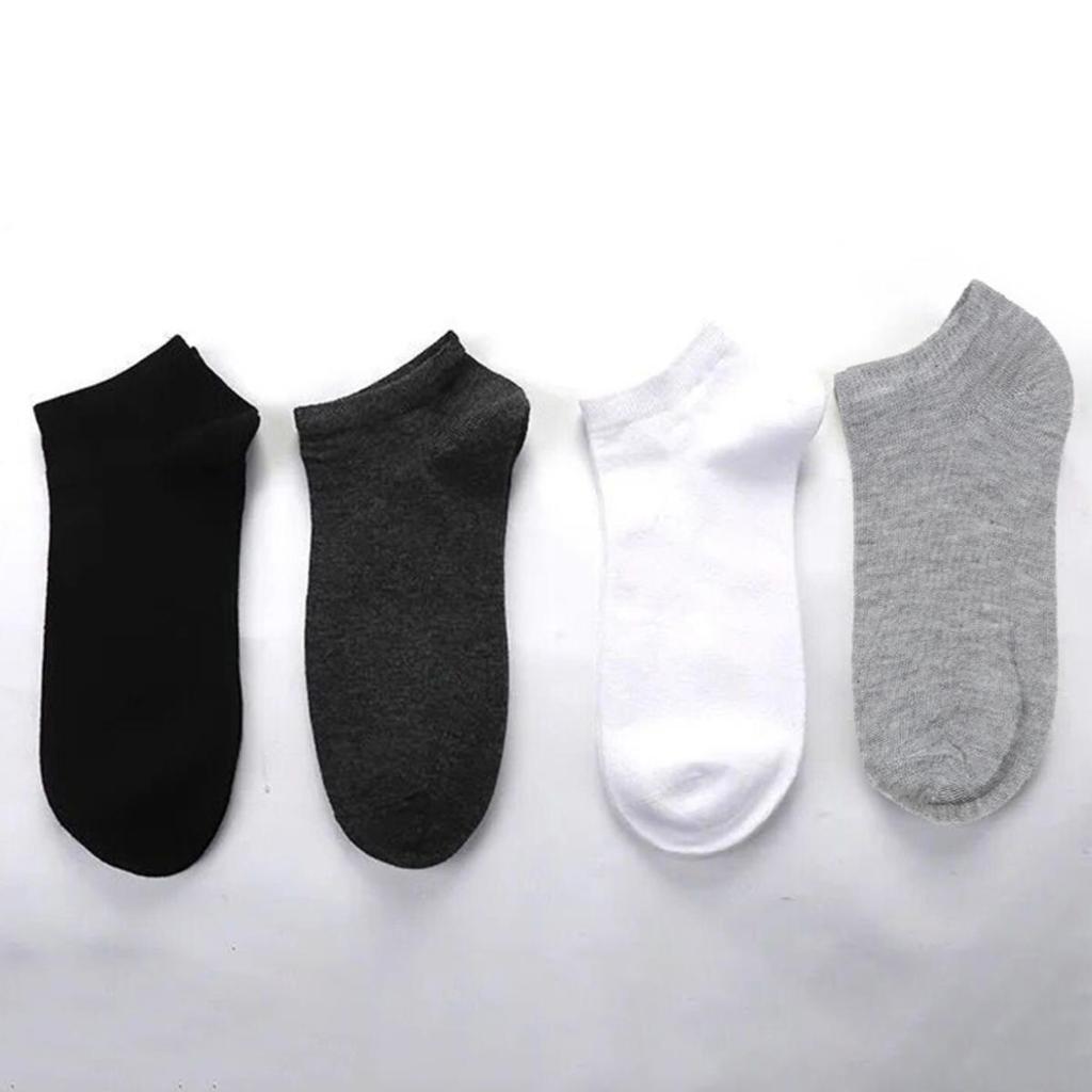 Unisex 10 Pairs Thin Breathable Solid Socks Soft Lightweight Low Cut Ankle Socks Comfy Boat Socks Men Women Short Hosiery