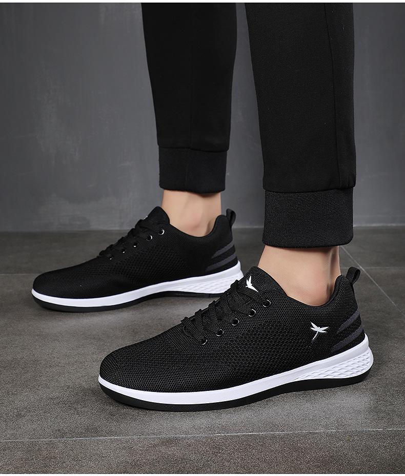 Red Dragonfly Men's Flyknit Sports Shoes - Non-slip, Soft Sole, Casual Travel Sneakers for Spring, Summer, and Autumn