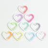 10pcs Colorful Heart Shaped Carabiner Hook Rings Gradient Color Openable Spring Clasp  DIY Jewelry