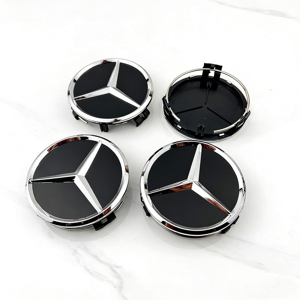 For Mercedes Benz amg 4Pcs 75mm Car Wheel Center Cap Hub Covers Badge For Mercedes Benz AMG B/C/E/S Class C43 C63 E43 E53 E63 GLC GLK CLA Accessories