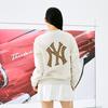 New MLB MONOGRAM Collection New York Yankees Crew Neck Sweatshirt Unisex Cream 3AMTM0444-50CRD