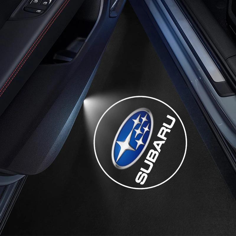 Car Door Welcome Lamp Laser Projector Ghost Shadow Night Lights For Subaru STI Forester Impreza Legacy Outback WRX Car Stickersnhuu5