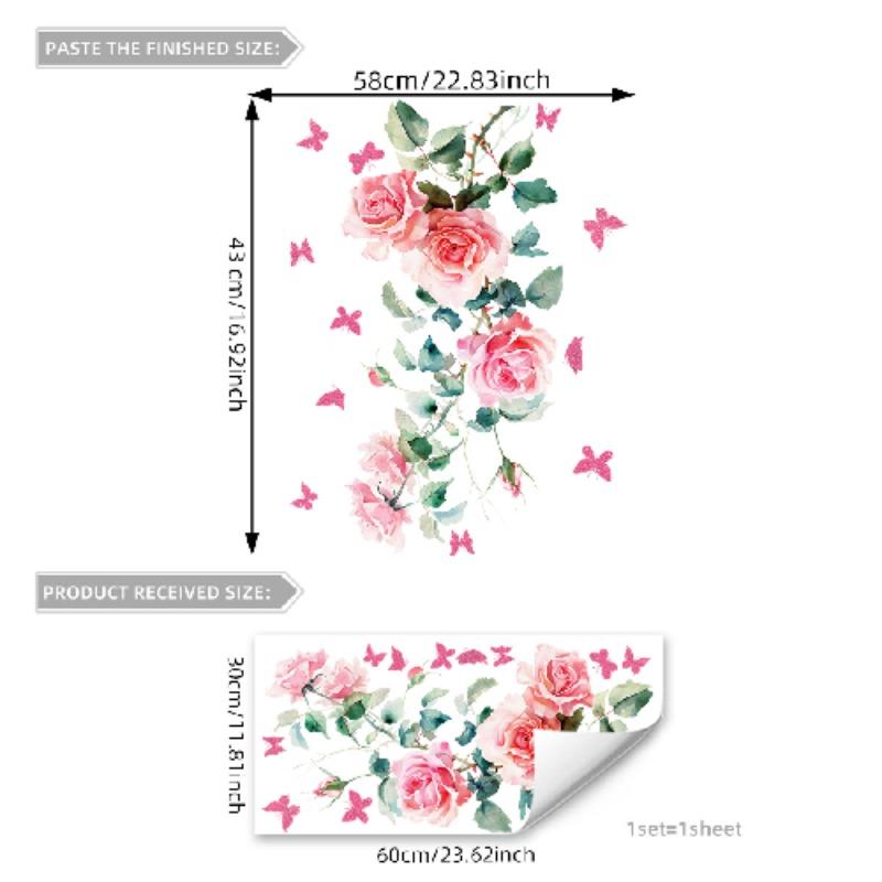 DIY Фиолетовый Лаванда Гостиная Наклейки На Стены Декор Самоклеящиеся Цветы Бабочки Наклейки На Стены Фреска Спальня Украшения Дома