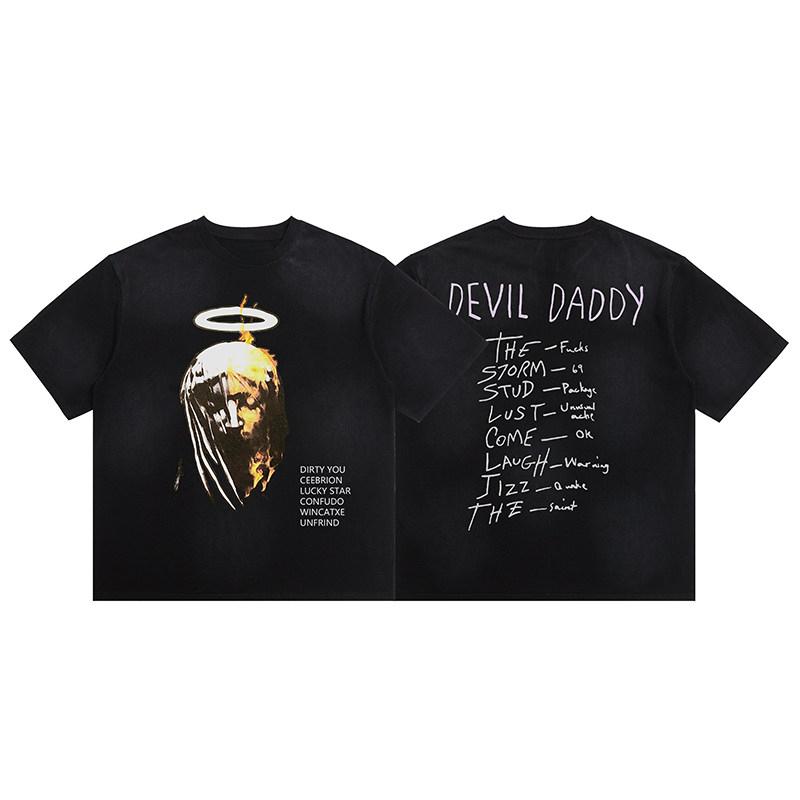 New Saint Vintage Michael American Streetwear Niche Retro Shortsleeved Unisexs And Unisexs Tshirt