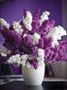 Набор для алмазной вышивки Алмазная мозаика Сиреневый цветок Алмазная картина Полная круглая ваза Рукоделие Модульные наборы для вышивки крестом