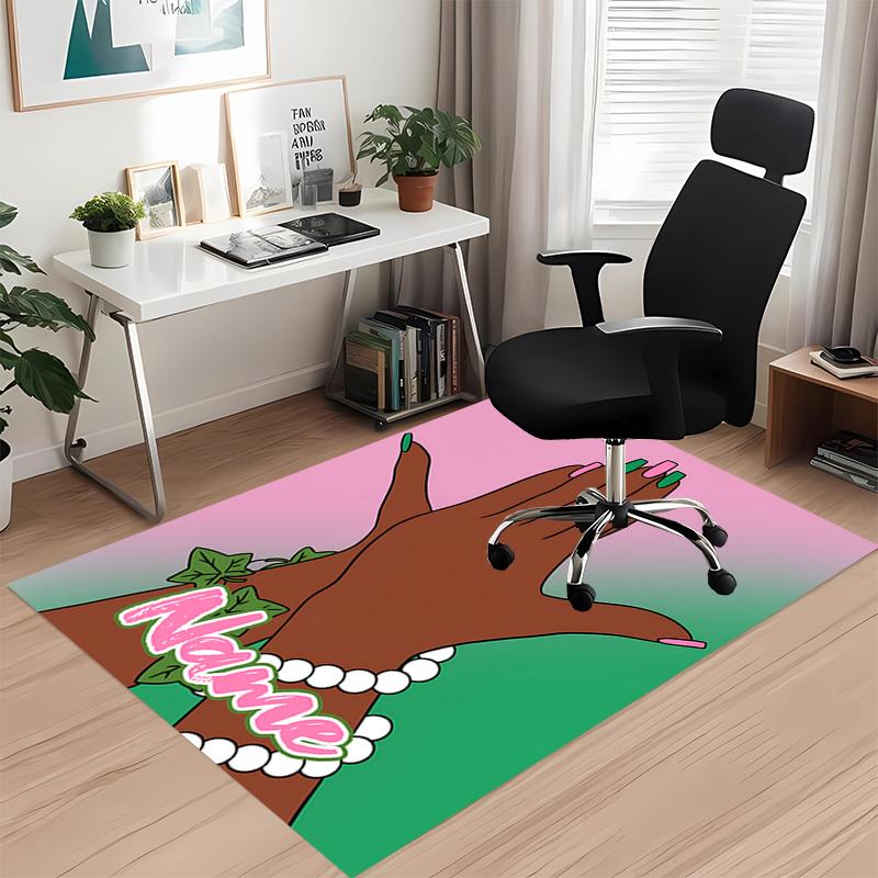Custom Name AKA Printed Carpet, for Office Chair Living Room Bedroom Kitchen Room Decor Gifts.