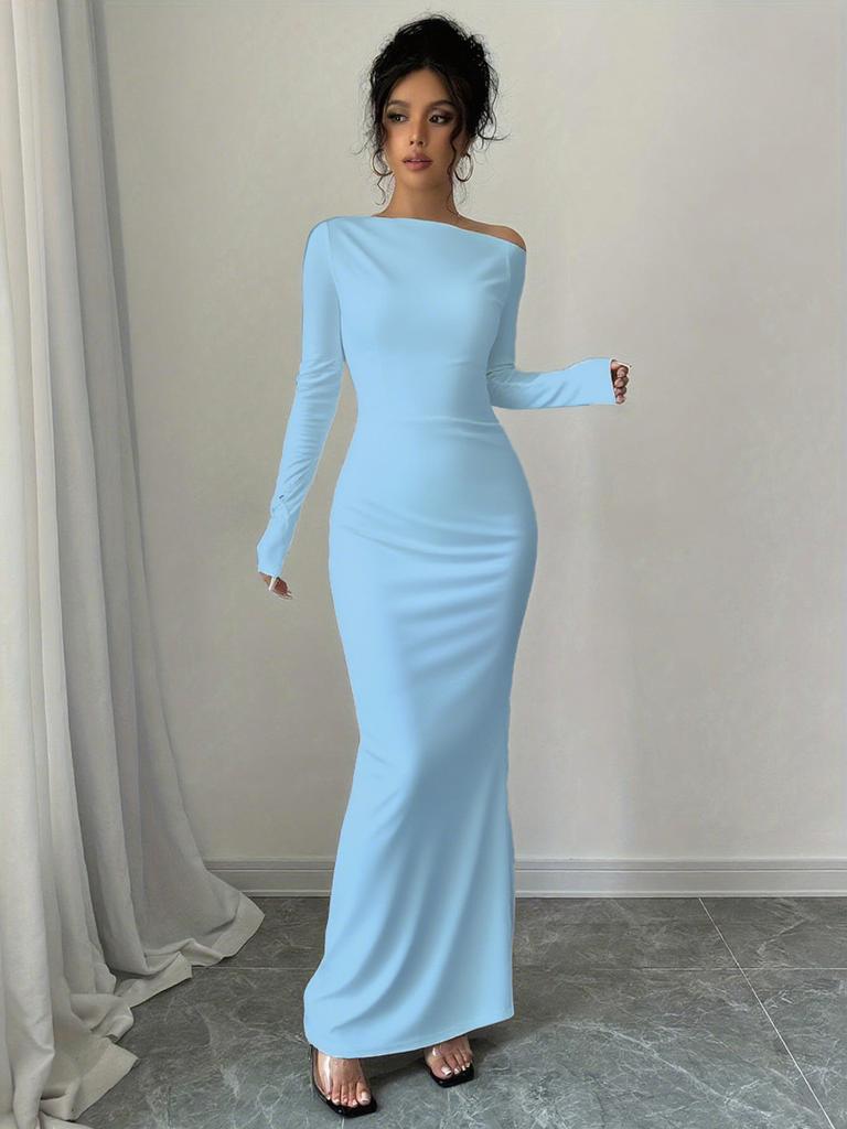 Осень Новое Платье Макси с Принтом Элегантное Приталенное Платье с Длинным Рукавом Женское Готовое