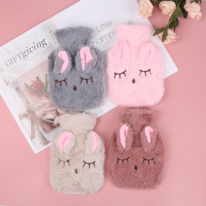 Warm Cosy Cute Soft Water Bottle With Plush Fluffy Cover Kids Adult