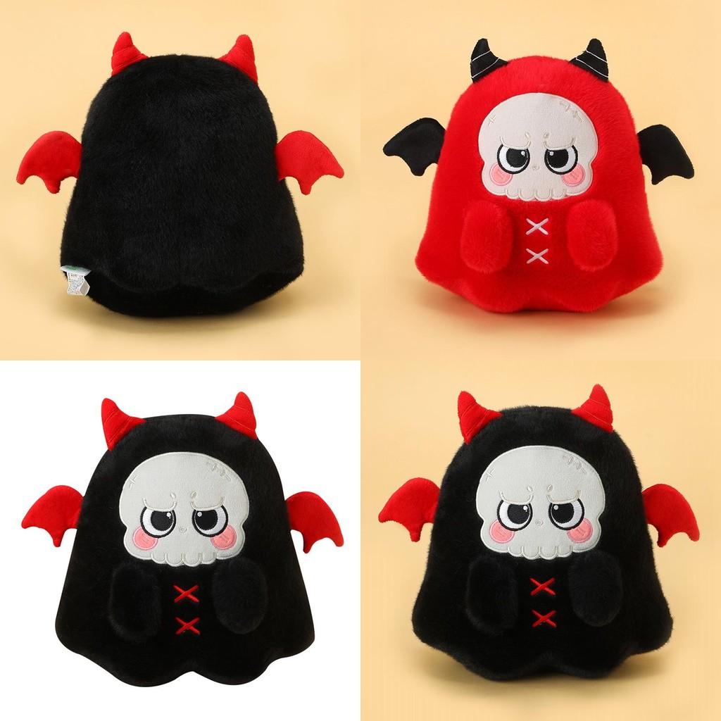 Halloween Black And Red Ghost Skull Plush Doll Pillow For Party And Kids