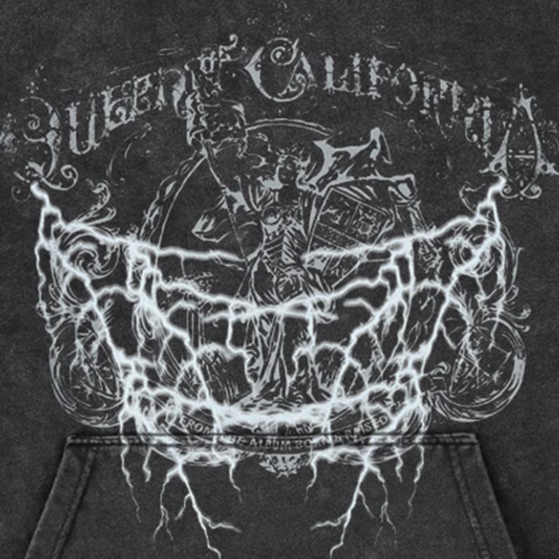 Уличная одежда 2024, винтажная ретро-графика унисекс, мытая черная толстовка унисекс с длинным рукавом большого размера