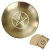Pentagram Burning Flat Bowl Stainless Steel Candle Holder Offering Altar Bowl  Halloween Decor