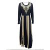 Autumn and Winter Dress Round Neck Long Sleeve Printed A-line Waisted Large Swing Dress Large Size Temperament Women Long