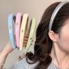 Простой однотонный ободок из искусственной кожи для женщин, элегантный для выхода в свет, повязка для умывания лица, модные аксессуары для волос для девушки, резинка для волос