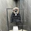 Womens Winter Hooded Cotton Puffer Coat With Detachable Fox Fur Collar Slim Fit Mid-Length Warm Outerwear