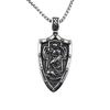Подвеска из нержавеющей стали Guardian Shield, винтажное мужское ожерелье из титановой стали, греческий бог войны, аксессуары для свитера и цепочки
