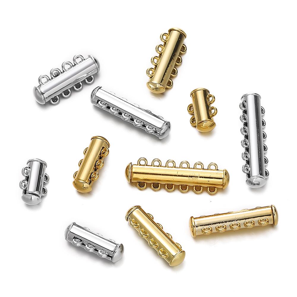 5pcs/lot 2/3/4/5/6 Rows Metal Magnetic Clasps for DIY Connectors Slide Clasps Bracelet Closure Necklace Clasp Jewelry Making