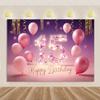 15th Birthday Theme Backdrop Black Gold Glitter Balloon for Women Men Boy Girl Party Decorations Balloon Banner Photography Prop