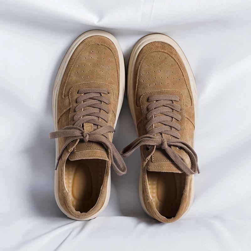 Модные замшевые кожаные туфли Me Shoes Высококачественная мужская повседневная обувь Универсальные нескользящие кроссовки Модная обувь для скейтборда Мужская вулканизированная обувь