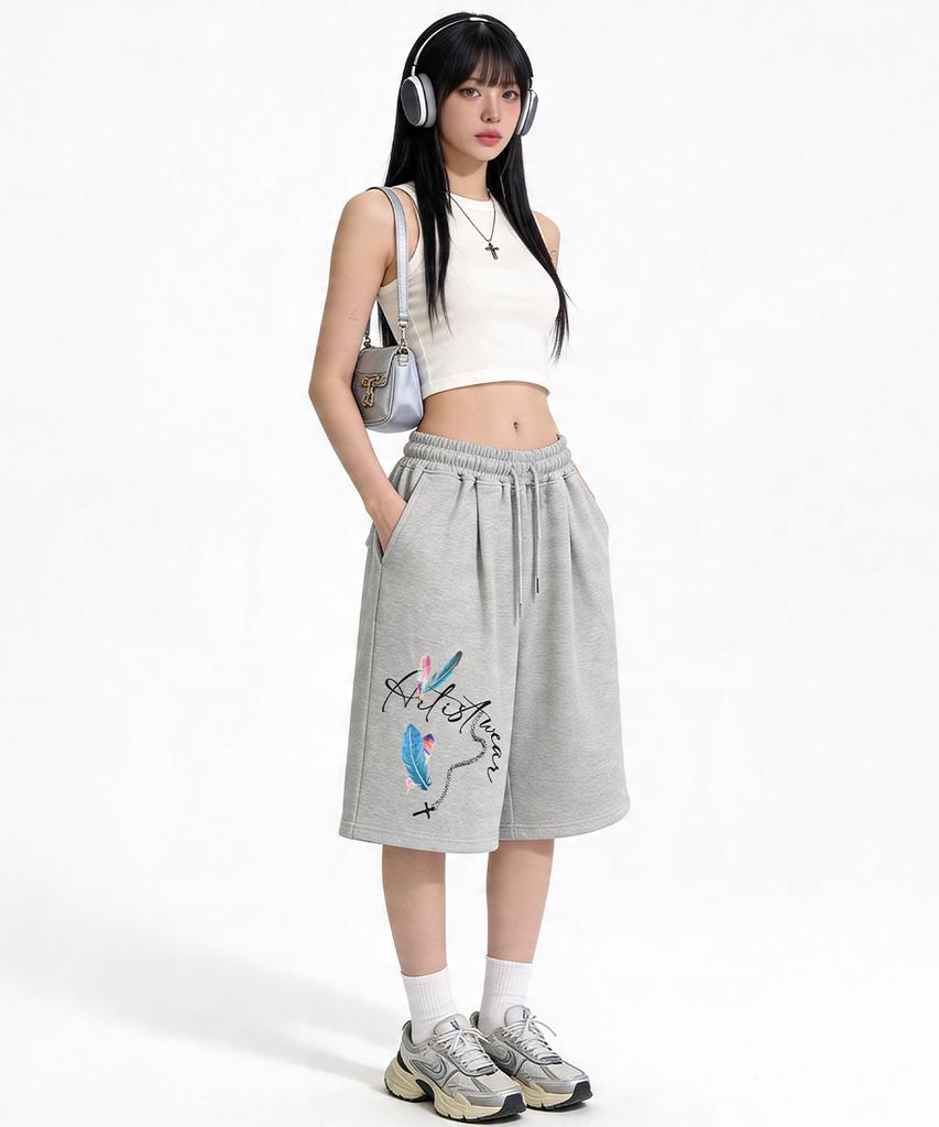 ARTISTWEAR [Atw] Шорты-бермуды с перьями - 2 цвета