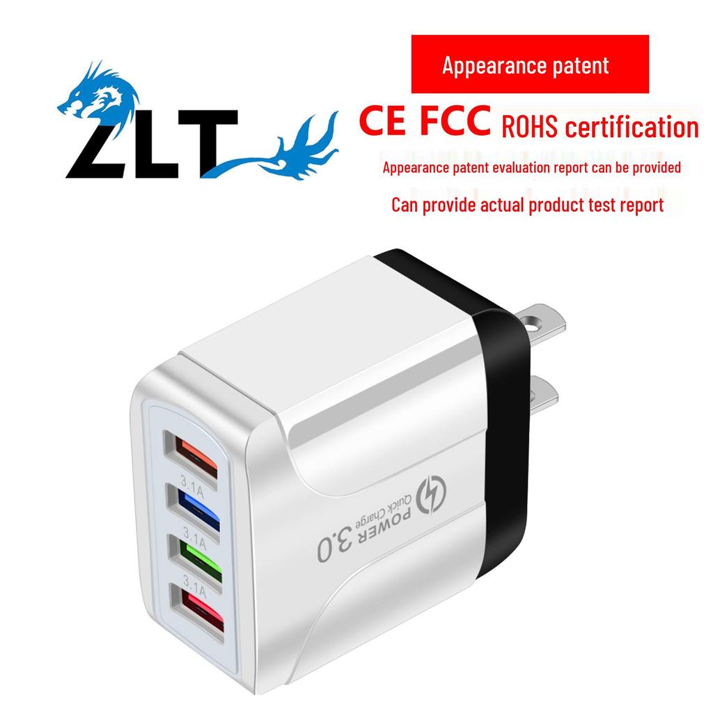 Яркое 4-портовое USB-зарядное устройство для путешествий, 5 В/2,4 А, быстрая зарядка, с вилками EU, UK, AU