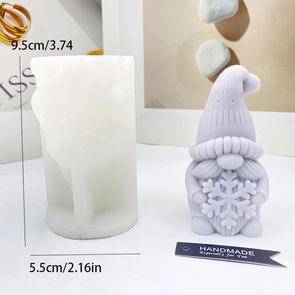 1 шт., бородатый гном, рождественская елка, формы для свечей, держащие снежинку, Санта-Клауса, гипсовое мыло, силиконовые формы, человеческий шоколад, подарок, украшение для вечеринки