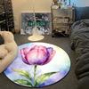 Playful Round Gothic Multicolor Carpet, Non-Slip Floor Mat for Dining Room