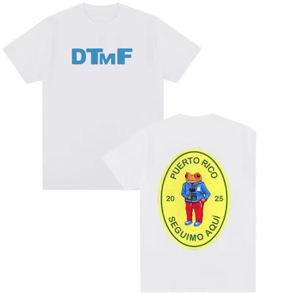 Футболка с альбомом Bad Bunny DTMF Debí Tirar Más Fotos Повседневная Дышащая С круглым вырезом В полоску Мужская Женская в Китае