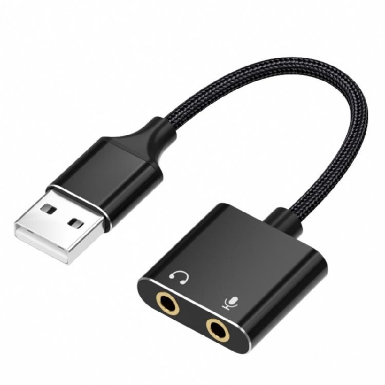 USB-адаптер на 3,5 мм для аудио, внешняя звуковая карта USB с поддержкой микрофона высокой чувствительности и мониторингом в реальном времени
