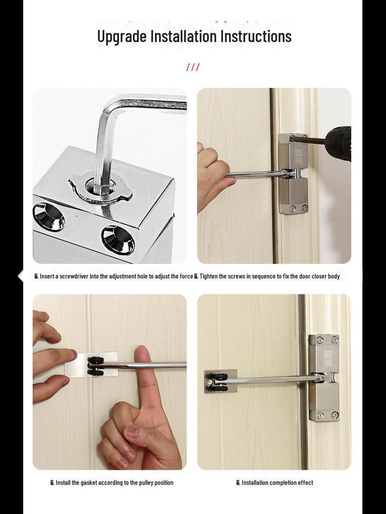 Бытовой невидимый автоматический дверной доводчик с бесшумной пружинной петлей и буфером