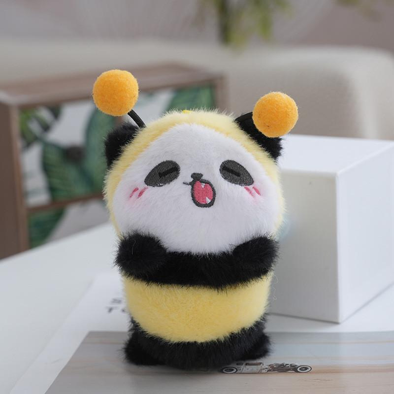 Delightful Panda Bee Plush Keychain In Various Colors Perfect For Creative Gifts 13cm