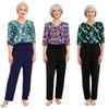 Адаптивный комбинезон с принтом для пожилых S-XXL, V-образный вырез, рукав 3/4, широкие штанины, молния сзади, анти-strip, цельный комбинезон для ухода за больными Альцгеймером
