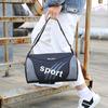 Casual Letter Pattern Cylinder Sports Fitness Bag, Lightweight Large Capacity Luggage Bag, Training Bag for Travel Use