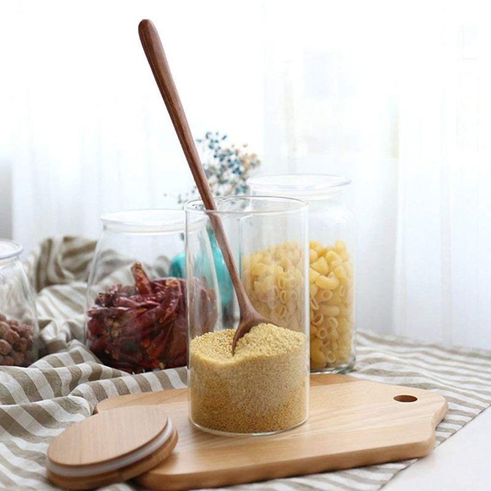 Korean Style Wooden Long Handle Tableware Round Cooking Supplies Kitchen Utensil Spoons Soup Spoon