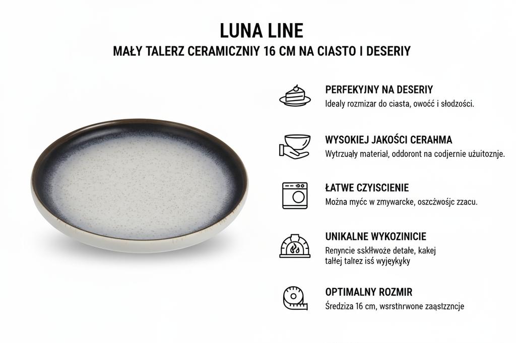 Small Plate 16 Cm Ceramic Plate Elegant Luna Plate