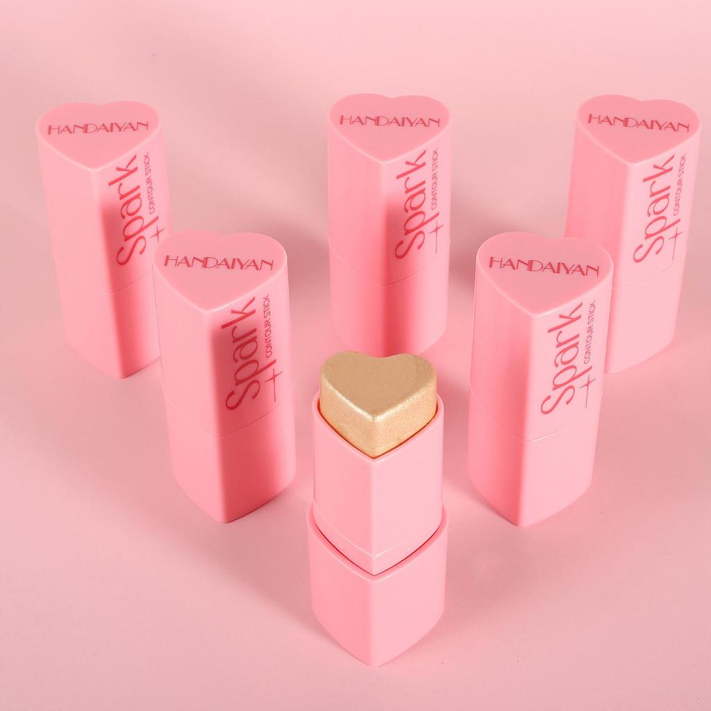 HANDAIYAN Матовые блестящие румяна, тени для щек, румяна, хайлайтер, румяна, водостойкий бронзатор, ручка для контурного макияжа