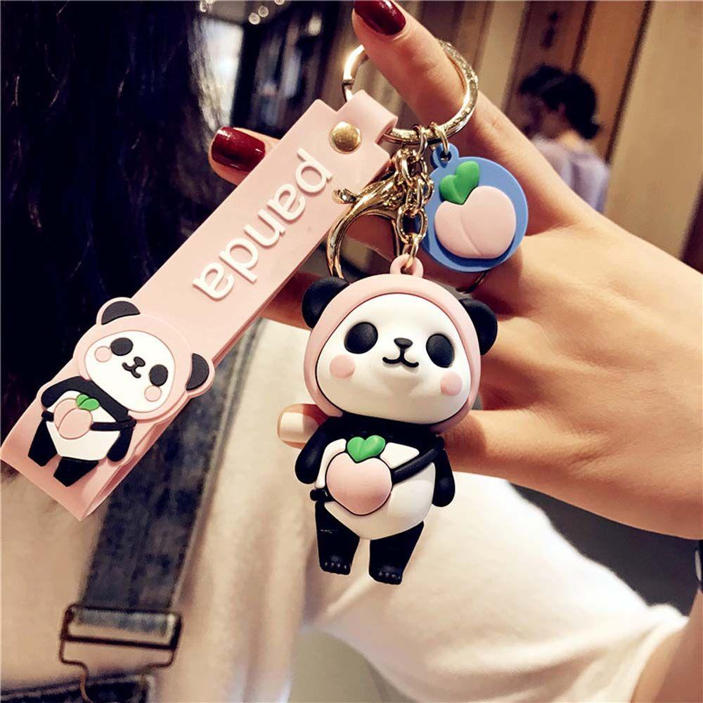 Souvenir PVC Jewelry Birthday Gifts Panda Keychain Couple Keyring Bag Pendant Bag Ornament