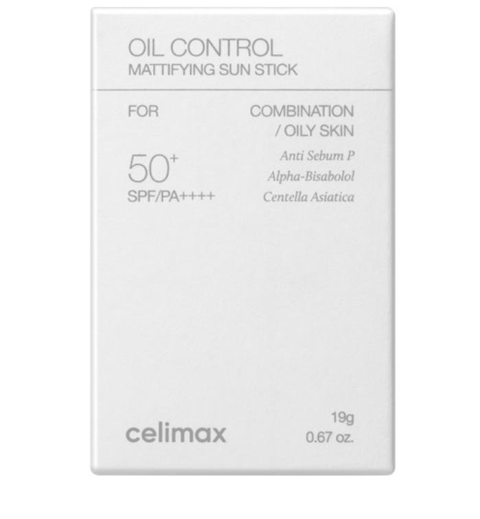 CELIMAX Матирующий солнцезащитный стик для контроля жирности SPF50+ PA++++ 19г