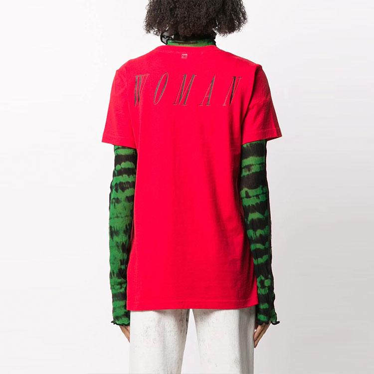 Off-White Arrows Print Short Sleeve T-Shirt Regular Fit Women Tops Red OWAA049S20JER0092510