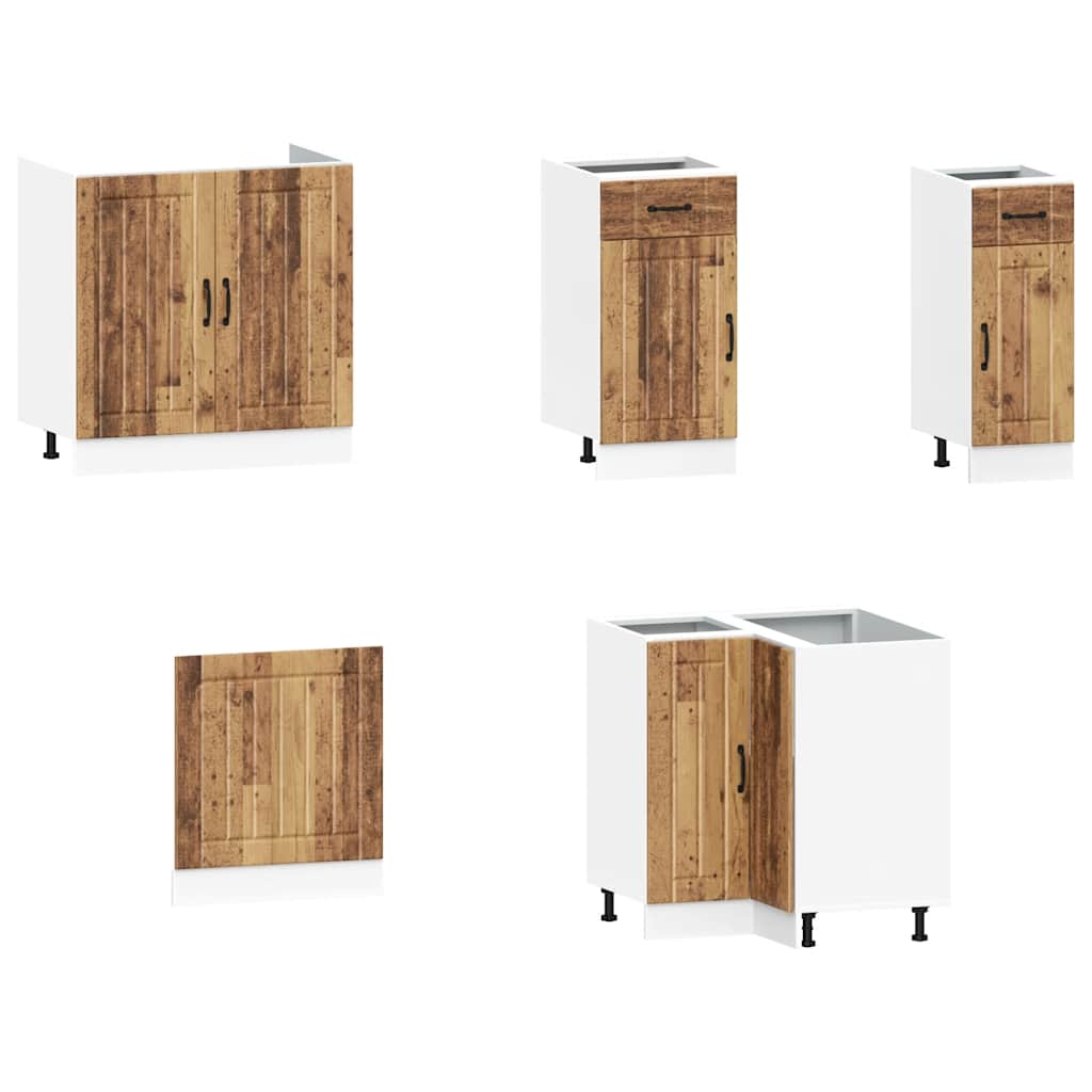 11 Piece Kitchen Cabinet Set Lucca Rustic Wood Look Engineered Wood