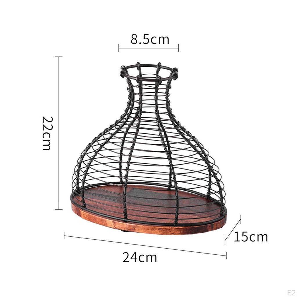 Metal Wine Cork Holder Container, Vase Cage Stable Structure Collector, Decorative for