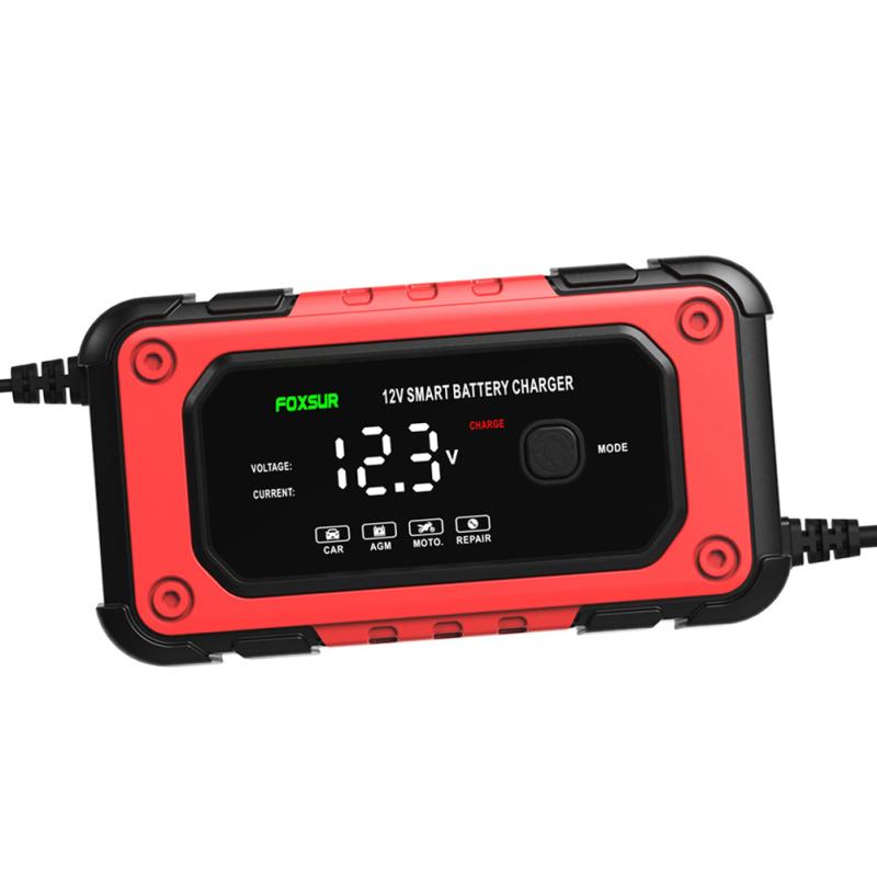Car Battery Charger 12V 6-Amp Fully Automatic Smart Battery Charger Screen Display Trickle Charger