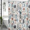 Floral Rustic Design Rustic Wildflower Pattern Shower Curtain, Bathroom Decorative Shower Curtain, Waterproof Shower Curtain Wit